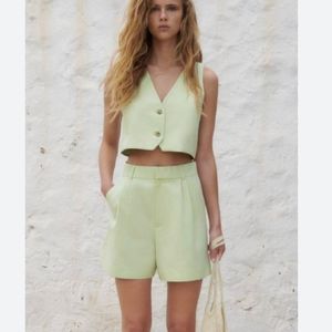 Zara apple green linen set